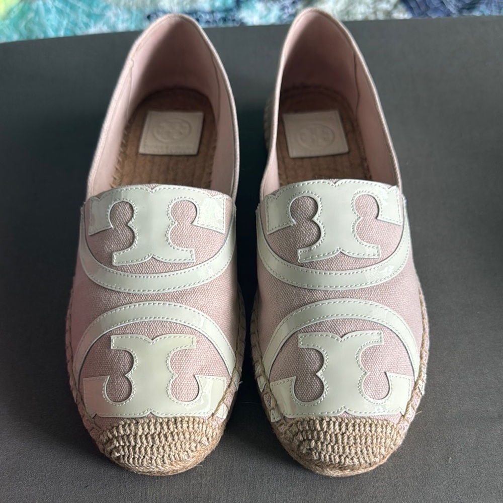 Tory Burch Pink and White Espadrilles